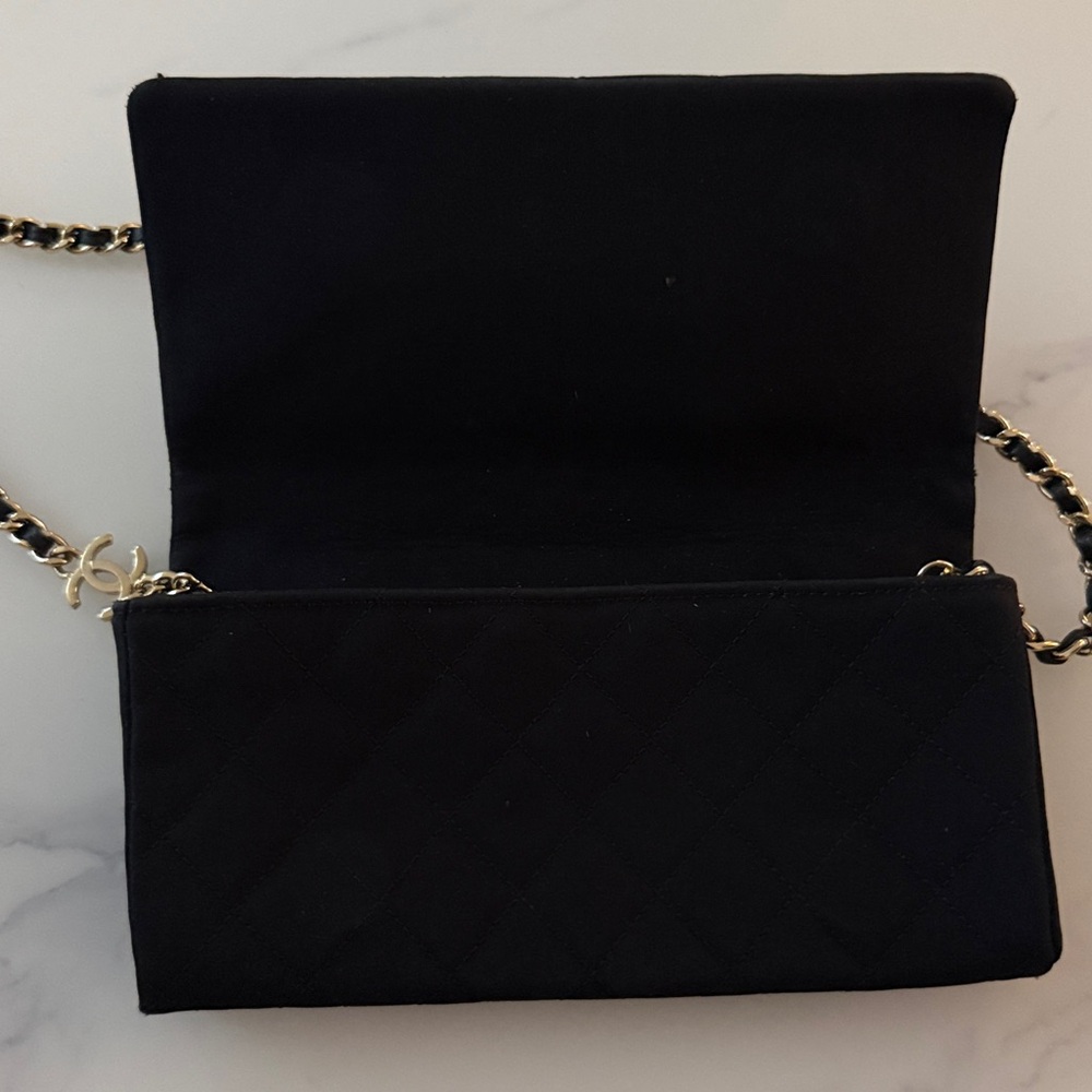 CHANEL Black Quilted Clutch with Jewel Accent - Picture 3 of 4